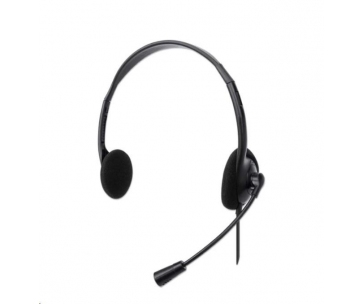 MANHATTAN Sluchátka s mikrofonem Stereo USB Headset, bulk