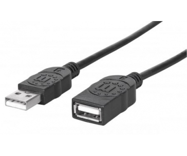 MANHATTAN Kabel USB 2.0 prodlužovací  A Male / A Female 1,8m černý