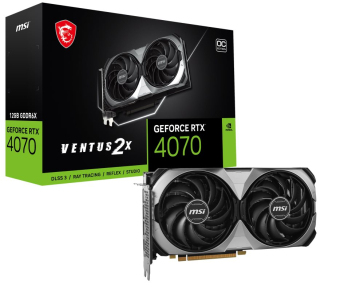 MSI VGA NVIDIA GeForce RTX 4070 VENTUS 2X E1 12G OC, 12G GDDR6X, 3xDP, 1xHDMI