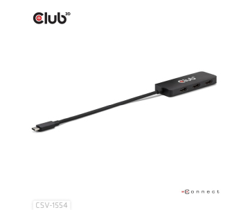 Club3D hub MST USB-C na 3xHDMI, Single: 8K30Hz, Triple: 4K60Hz