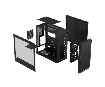 FRACTAL DESIGN skříň Focus 2 Black TG Clear Tint, 2x USB 3.0, bez zdroje, mATX