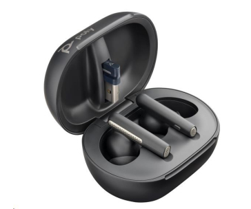 Poly Voyager Free 60+ MS Teams bluetooth headset, BT700 USB-C adaptér, dotykové nabíjecí pouzdro, černá