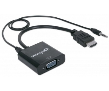 MANHATTAN převodník z HDMI na VGA + audio (HDMI Male to VGA Female, with audio, Polybag)