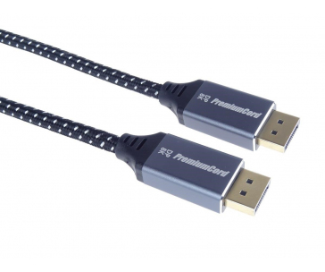 PREMIUMCORD Kabel DisplayPort 1.4 přípojný kabel, kovové a zlacené konektory, 1m