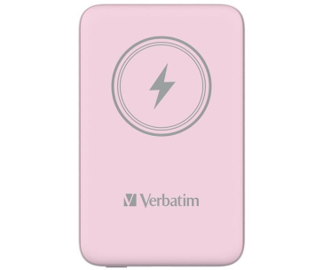 VERBATIM Powerbanka Charge 'n' Go, Magnetická, 10000 mAh, USB-C, Růžová