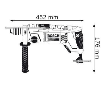 BOSCH GSB 162-2 RE příklepová vrtačka, 1500 W, velmi vysoký točivý moment, pro nejnáročnější použití