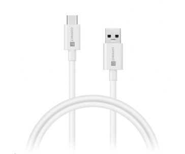 CONNECT IT Wirez USB-C (Type C) -> USB-A, USB 3.1 Gen 1, bílá, 2 m