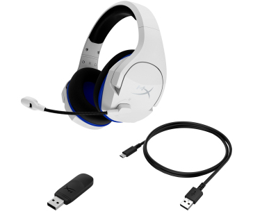 HyperX Cloud Stinger Core - Wireless Gaming Headset (White-Blue) - PS5-PS4 (HHSS1C-KB-WT/G)- Sluchátka pro herní konsole