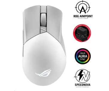 ASUS myš ROG GLADIUS III Wireless Aimpoint White (P711), RGB, Bluetooth, bílá