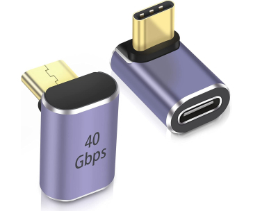 PremiumCord Adaptér USB-C na USB-C, USB 4.0, zahnutý 90°