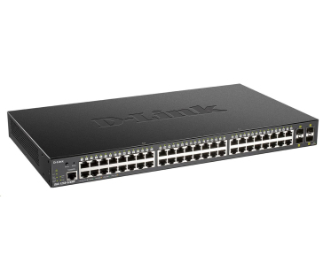 D-Link DGS-1250-52XMP 52-Port Gigabit Smart PoE Switch, 48x GbE PoE+, 4x SFP+, PoE 370W