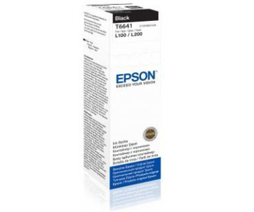 EPSON ink čer T6641 Black ink container 70ml pro L100/L200/L550/L1300/L355/365