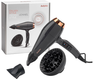 BaByliss Italian Air Pro 2200 6719DE fén na vlasy, 2200 W, 3 teploty a 2 rychlosti, ionizace, černá