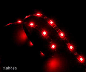 AKASA LED pásek Vegas, Molex 12V napájení, 60cm, červený