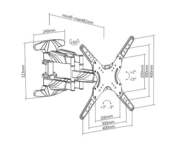 Kvalitní otočný sklopný držák Tv Fiber Mounts SP500