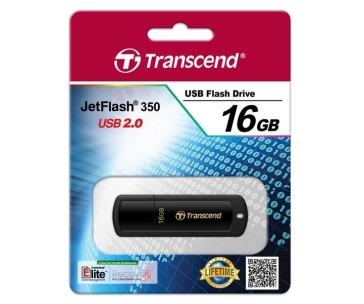 TRANSCEND Flash Disk 16GB JetFlash®350, USB 2.0 (R:13/W:4 MB/s) černá