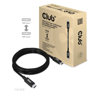 Club3D Kabel USB4 Gen3x2 Type-C Oboustranný kabel 8K60Hz, Data 40 Gbps, PD 240W(48V/5A) EPR M/M 2m