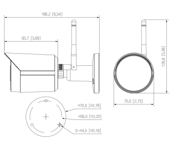 Dahua IPC-HFW1230DS-SAW-0280B, IP kamera, 2Mpx, 1/3" CMOS, objektiv 2,8 mm, IR<30, IP67, Wi-Fi