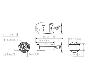 Dahua IPC-PFW5849-A180-E2-ASTE-0360B, IP kamera, 2x 4MPx, Dual 1/1.8" CMOS, objektiv 3.6 mm, IR<40, IP67