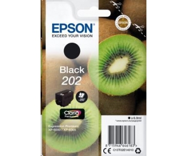 EPSON ink čer Singlepack "Kiwi" Black 202 Claria Premium Ink 6,9 ml