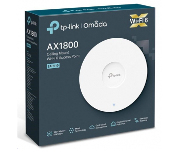 TP-Link EAP610 OMADA WiFi6 AP (AX1800,2,4GHz/5GHz,1xGbELAN,1xPoE-in)