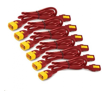 APC Power Cord Kit (6 ks), Locking, C13 to C14, 1.2m, Red