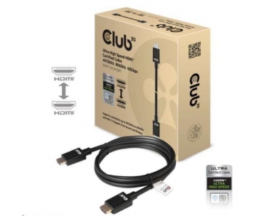 Club3D Adaptér HDMI 2.1 Ultra Rychlý HDMI™ Certifikovaný 4K120Hz, 8K60Hz, 48Gbps (M/M 1.5 m/4.92 ft), 28 AWG