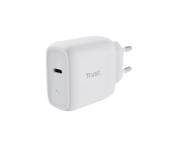 TRUST nabíječka 45W Maxo, USB-C, Nabíječka do zdi, 2m USB-C kabel, bílá