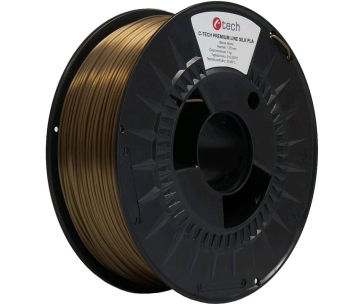 C-TECH Tisková struna (filament) PREMIUM LINE, Silk PLA, bronz, 1,75mm, 1kg