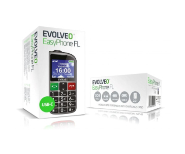 EVOLVEO Mobilní telefon pro seniory s nabíjecím stojánkem EasyPhone FL, stříbrná