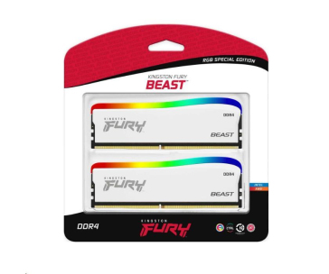 KINGSTON DIMM DDR4 32GB (Kit of 2) 3600MT/s CL18 FURY Beast Bílá RGB SE