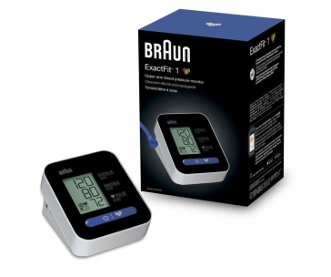 Braun Exactfit 1 BUA5000 pažní tlakoměr, velký LCD displej, univerzální manžeta, monitorování krevního tlaku