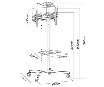 Tv stojan s policema Fiber Mounts M6C61