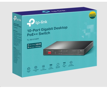 TP-Link CCTV switch TL-SG1210PP (9xGbE,1xGbE/SFP combo uplink, 1xGbE uplink, 6xPoE+,2xPoE++,123W, fanless)