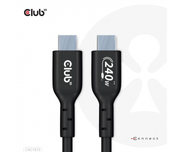 Club3D kabel USB-C, Oboustranný USB-IF Certifikovaný data kabel, Data 480Mb,PD 240W(48V/5A) EPR M/M 2m