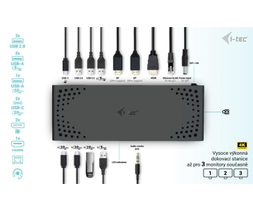 i-tec USB-C Triple Display Docking Station Gen 2, PD 100W