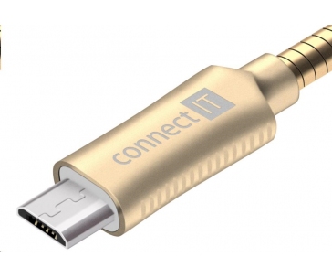 CONNECT IT Wirez Steel Knight Micro USB - USB, metallic gold, 1 m