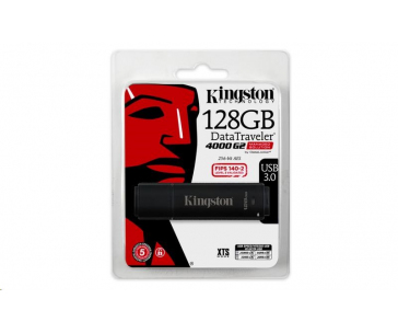 Kingston Flash Disk 128GB DataTraveler 4000 G2DM (USB 3.0, 256-bit šifrování AES)