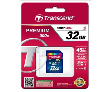 TRANSCEND SDHC karta 32GB Premium, Class 10 UHS-I, 300X