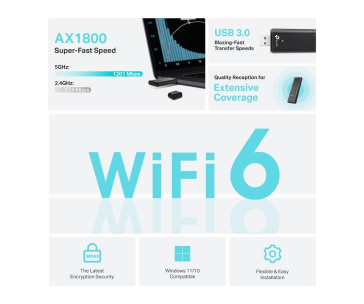 TP-Link Archer TX20U WiFi6 USB adapter (AX1800,2,4GHz/5GHz,USB3.0)