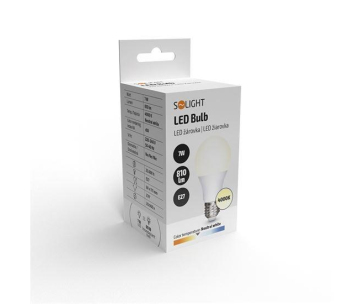 Solight LED žárovka, klasický tvar, 7W, E27, 4000K, 270°, 810lm