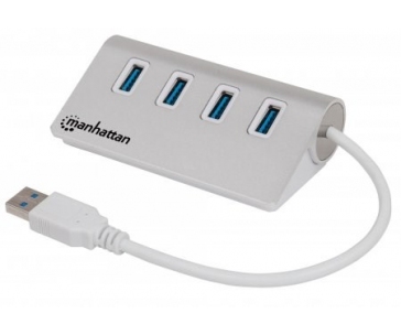 MANHATTAN USB 3.0 Hub, 4 Ports, Bus Power, Aluminum Housing