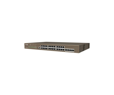 Tenda TEG5328P-24-410W - L3 managed Gigabit PoE AT Switch, 24x PoE AF/AT 10/100/1000Mbps, 4xSFP 1Gbps