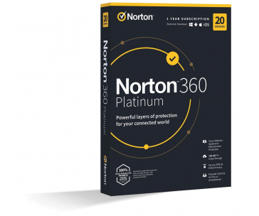 NORTON 360 PLATINUM 100GB +VPN 1 uživatel pro 20 zařízení na 1 rok ESD