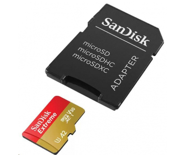 SanDisk micro SDXC karta 128GB Extreme (190 MB/s Class 10, UHS-I U3 V30) + adaptér