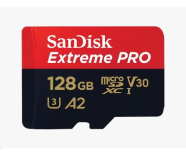 SanDisk micro SDXC karta 128GB Extreme PRO (200 MB/s Class 10, UHS-I U3 V30) + adaptér