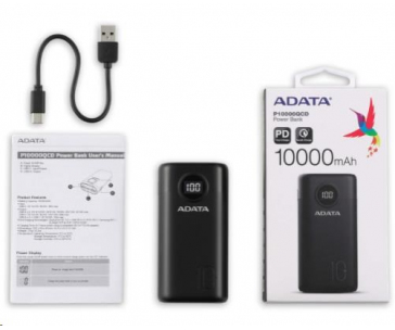 ADATA PowerBank AP10000 - externí baterie pro mobil/tablet 10000mAh, modrá (37Wh) USB-C