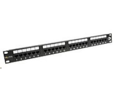 Solarix Patch panel 24 x RJ45 CAT6 UTP 350 MHz černý 1U SX24-6-UTP-BK