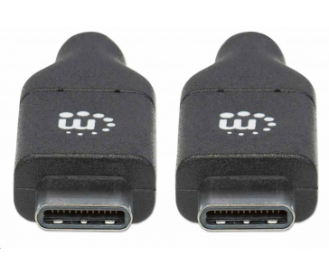 Manhattan USB-C kabel, USB 2.0, Male na Male, 480 Mbps, 5 A, 2m, černá