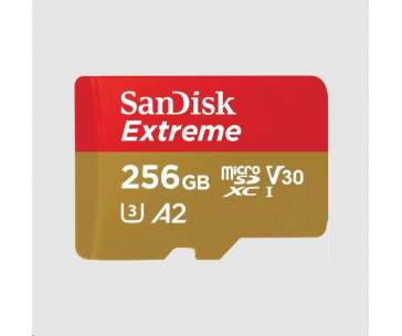 SanDisk micro SDXC karta 256GB Extreme (190 MB/s Class 10, UHS-I U3 V30) + adaptér